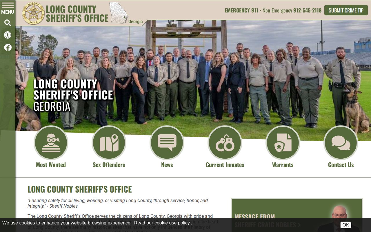 Long County Sheriff's Office official gateway for booking and arrest records
